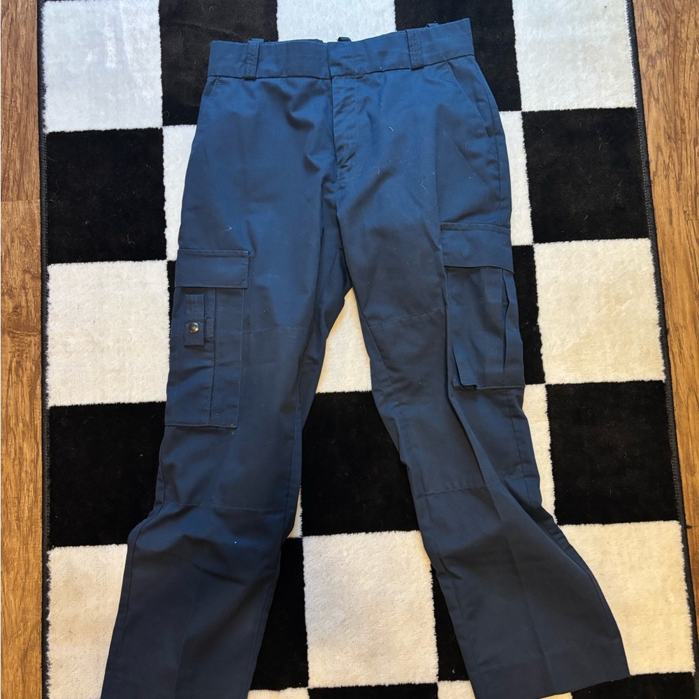 Durable Blue Cargo Pants with Straight Leg